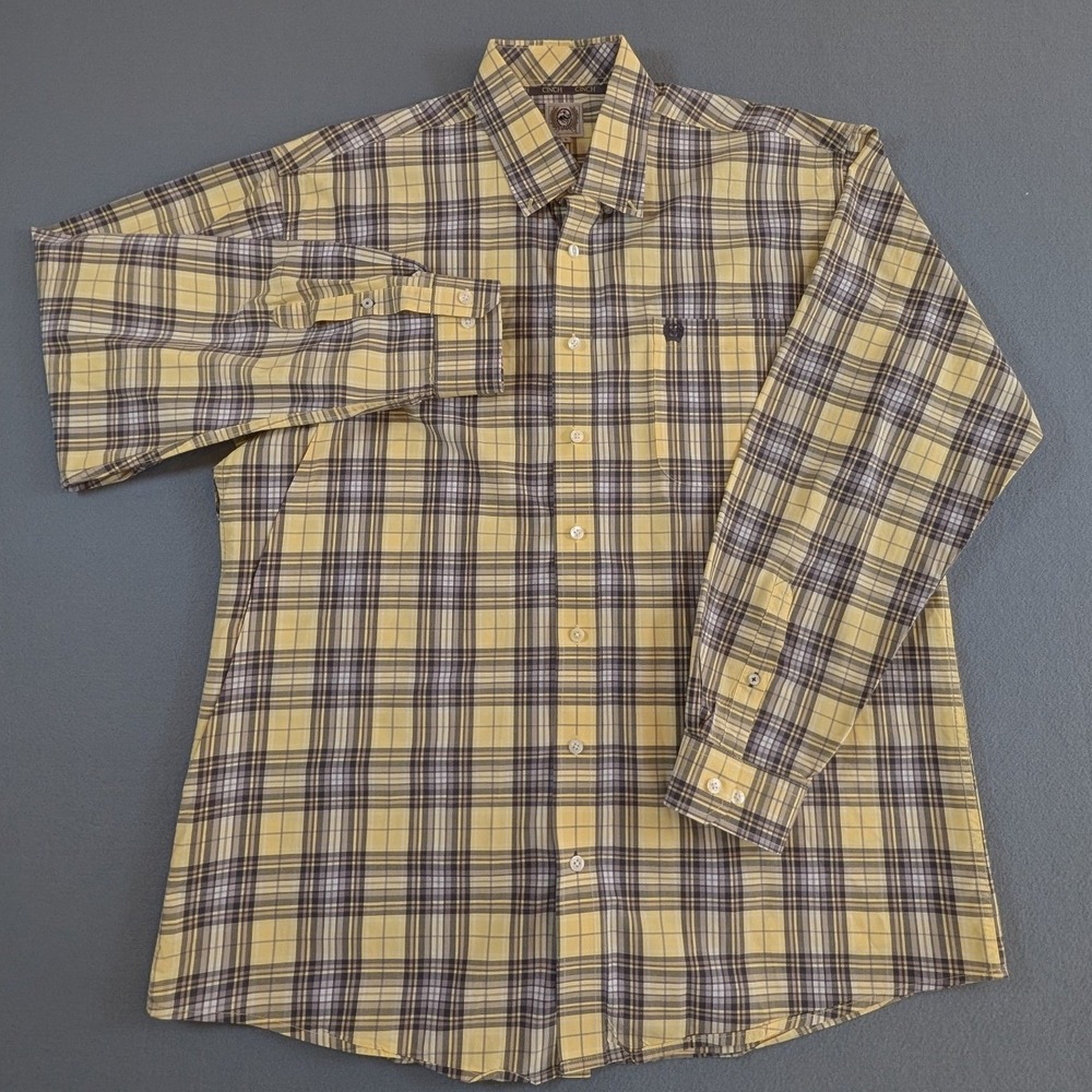Cinch Mens Long Sleeve Button Up Shirt Size Large Plaid - Picture 2 of 7